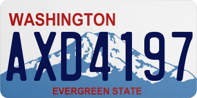 WA license plate AXD4197