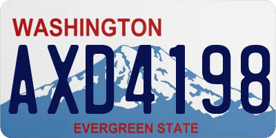 WA license plate AXD4198