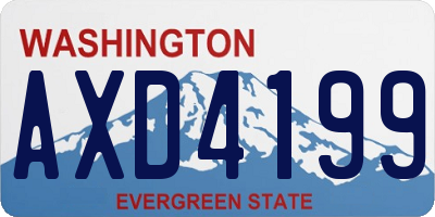 WA license plate AXD4199