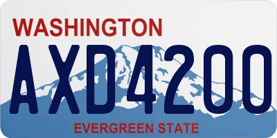 WA license plate AXD4200