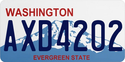 WA license plate AXD4202