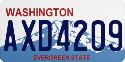 WA license plate AXD4209