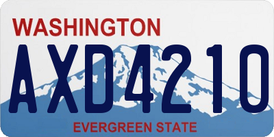 WA license plate AXD4210