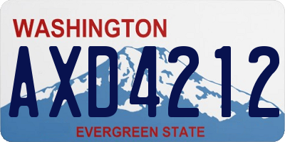 WA license plate AXD4212