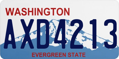 WA license plate AXD4213