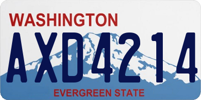 WA license plate AXD4214