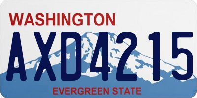 WA license plate AXD4215