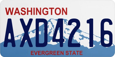 WA license plate AXD4216