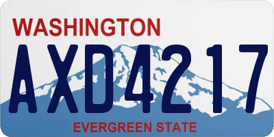 WA license plate AXD4217