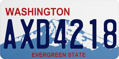 WA license plate AXD4218