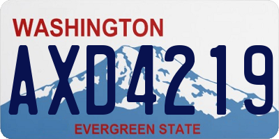 WA license plate AXD4219