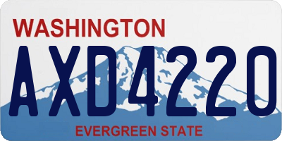 WA license plate AXD4220