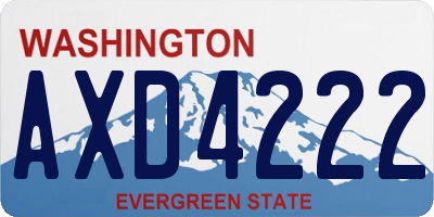 WA license plate AXD4222