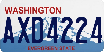 WA license plate AXD4224
