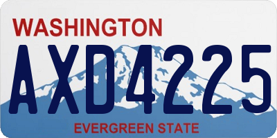 WA license plate AXD4225