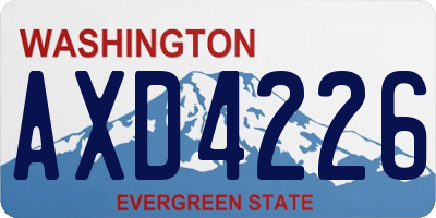 WA license plate AXD4226
