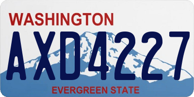 WA license plate AXD4227