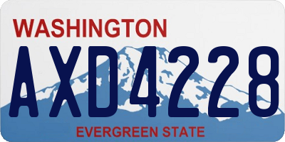 WA license plate AXD4228