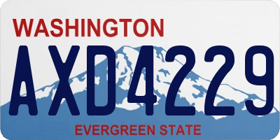 WA license plate AXD4229