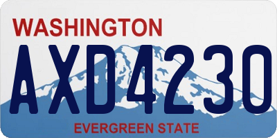 WA license plate AXD4230