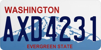 WA license plate AXD4231
