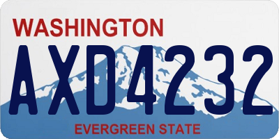 WA license plate AXD4232