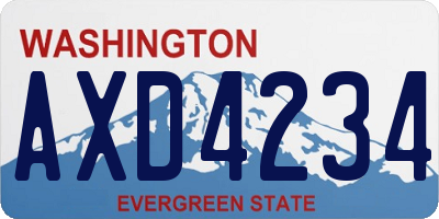 WA license plate AXD4234