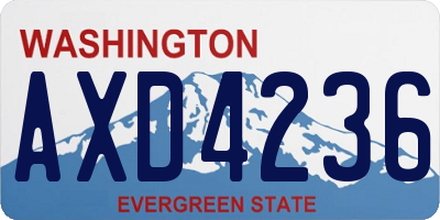 WA license plate AXD4236