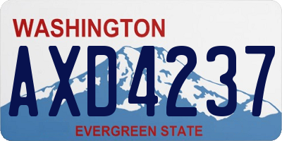 WA license plate AXD4237