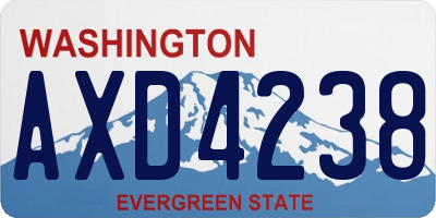 WA license plate AXD4238