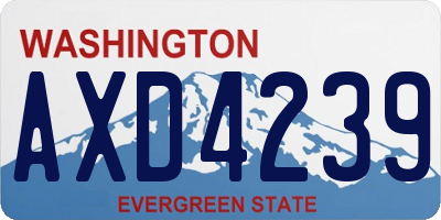 WA license plate AXD4239