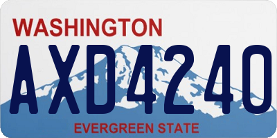 WA license plate AXD4240