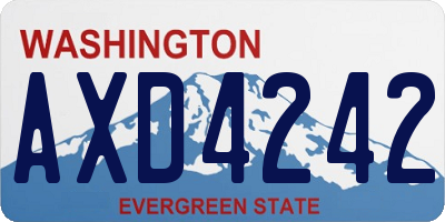 WA license plate AXD4242