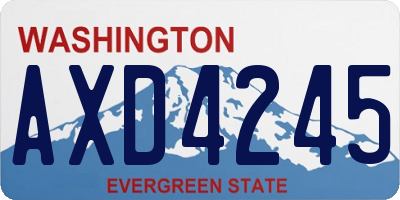 WA license plate AXD4245