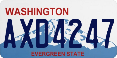 WA license plate AXD4247