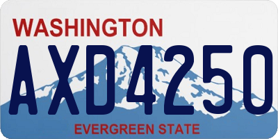 WA license plate AXD4250
