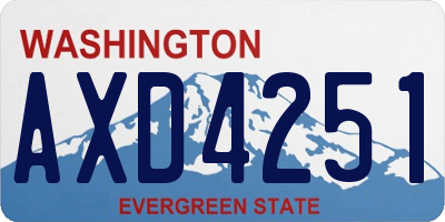 WA license plate AXD4251