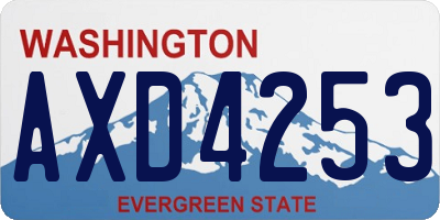 WA license plate AXD4253