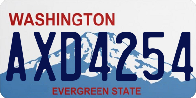 WA license plate AXD4254
