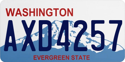 WA license plate AXD4257