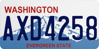 WA license plate AXD4258