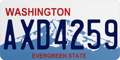 WA license plate AXD4259