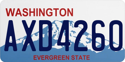 WA license plate AXD4260