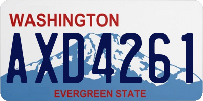 WA license plate AXD4261