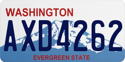 WA license plate AXD4262