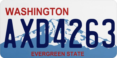 WA license plate AXD4263