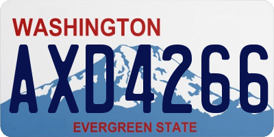 WA license plate AXD4266