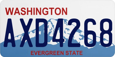 WA license plate AXD4268