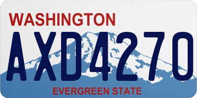 WA license plate AXD4270