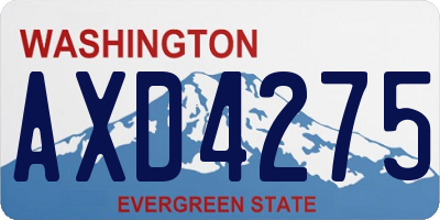 WA license plate AXD4275